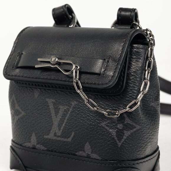 Louis Vuitton Mini Steamer Eclipse Monogram Canvas Pouch Bag - Picture 4 of 9